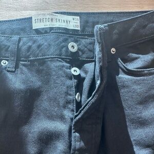 Topman Black Stretch Skinny Jeans Size 36/32